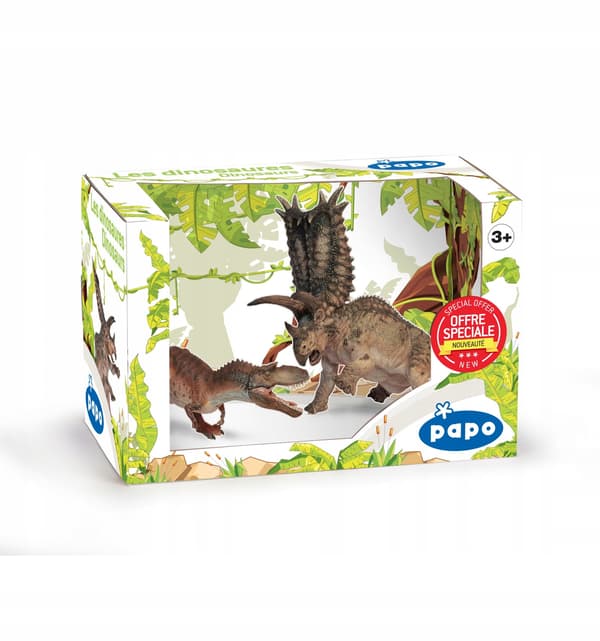 DINOSAUR FIGURINES IN A BOX, SET OF 2 - PAPO-80105