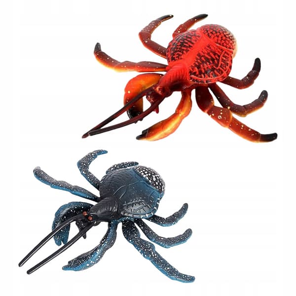 2 REALISTIC PLASTIC CRAB MODELS FOR DECORATION AND PLAY
