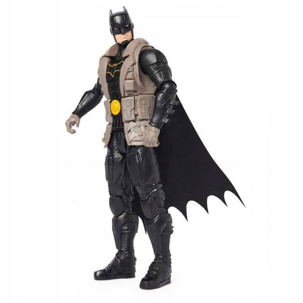 DC COMICS BATMAN FIGURE, 30 CM, BLACK OUTFIT, BROWN CAPE