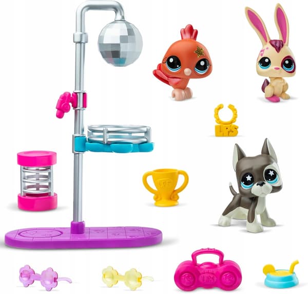 Littlest Pet Shop Disco Nights Play Pack – Set of 3 figures