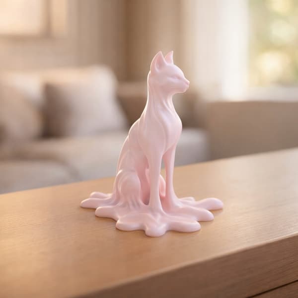 DECORATIVE FIGURINE: MELTING CAT – TABLE DECORATION – MANY COLOURS
