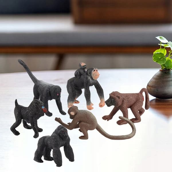Set of 6 Chimpanzee Simulation Figurines – Educational