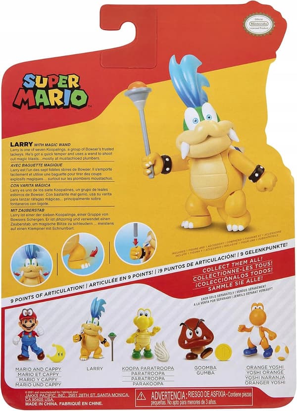 10cm Super Mario Larry Koopa Action Figure with Wand