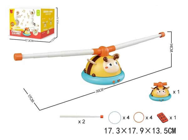 2-in-1 Bee Game: Target Throwing, Automatic Skipping Rope with Sound, Model 295SY