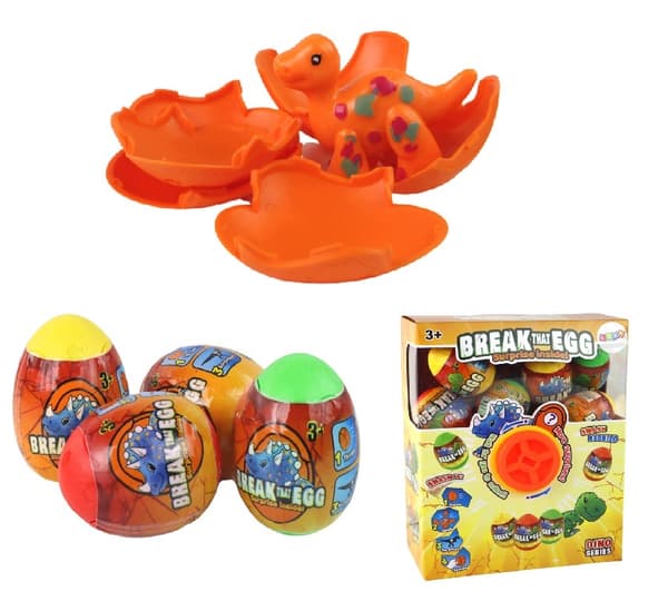 CRACKING DINOSAUR EGG COLLECTIBLE FIGURINES RANDOM SELECTION SHELL SET OF 12