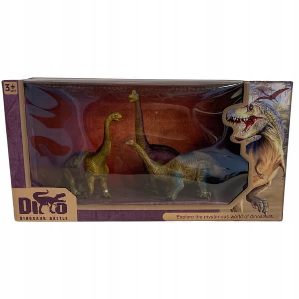 Dinosaur Set: 3 Figures – Realistic Details, Compact Sizes