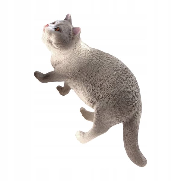 GREY CAT FIGURINE – REALISTIC TABLE DECORATION