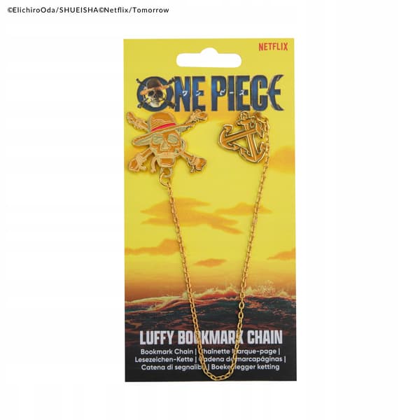 Bookmark with a chain and Luffy’s skull, One Piece