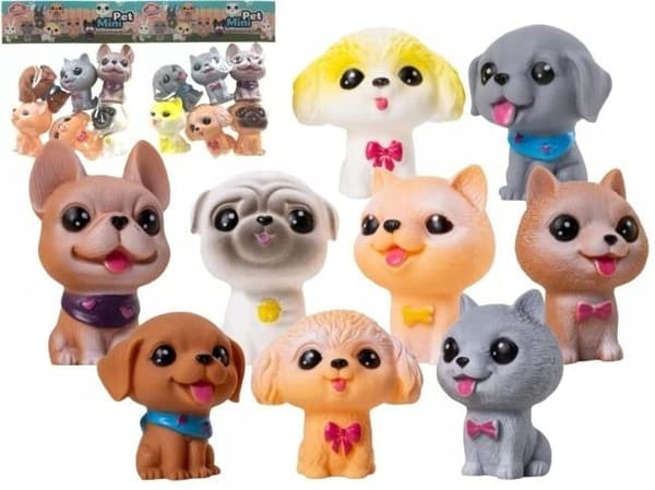 Set of 6 rubber animals