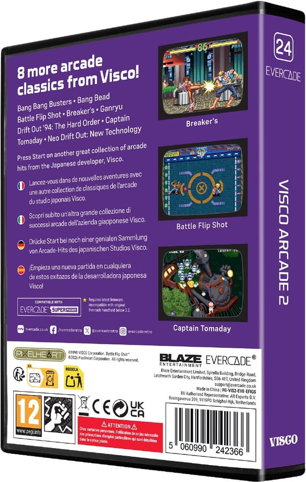 Visco Arcade 2 Evercade and 8 games!
