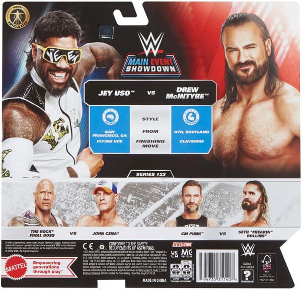 MATTEL WWE Main Event Showdown Jey Uso & Drew McIntyre Figures