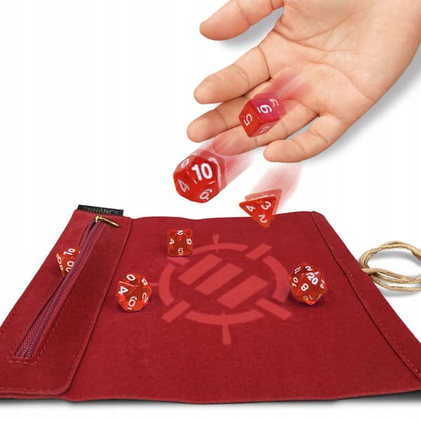 Enhance - Tabletop Roll on a Scroll Bag (case + set of dice) - Red