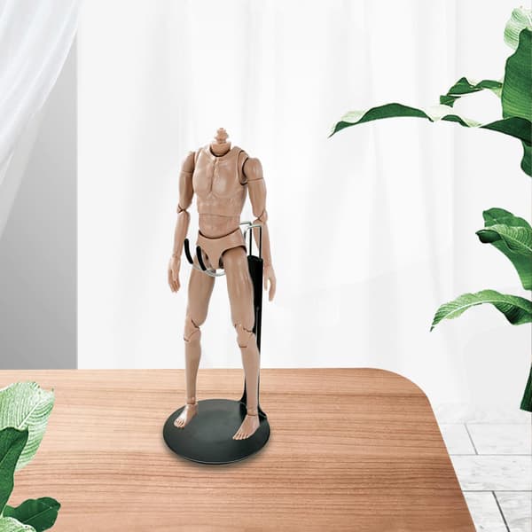 Adjustable display stand for 1/6 scale action figures, suitable for 12-inch figures, black