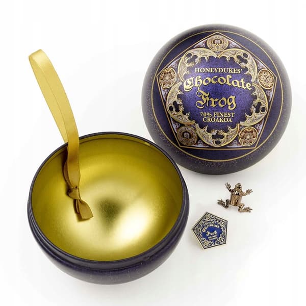 Harry Potter Christmas tree bauble with a Chocolate Frog badge