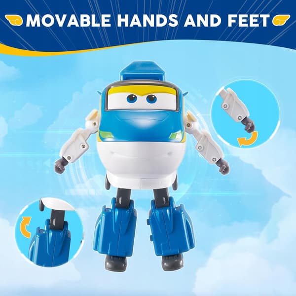 Super Wings Tony the robot-transforming train with HoloLight cargo