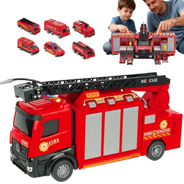 Fire engine set: Toy fire engines, 7-piece set
