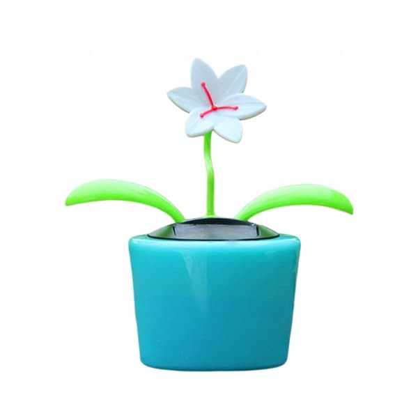 Solar-powered dancing flower Bobble Head Toy with a bobbing head – Solar Blue