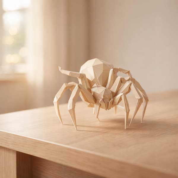 DECORATIVE SPIDER FIGURINE – LOW-POLY GEOMETRIC ORNAMENT – MANY COLOURS