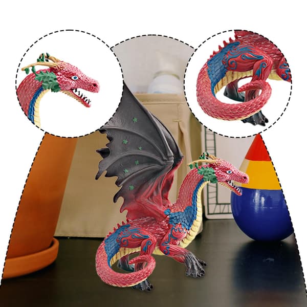 Dragon Mythical Toy 6.69 PVC Model Figure Artwork - Red Mythical Creature