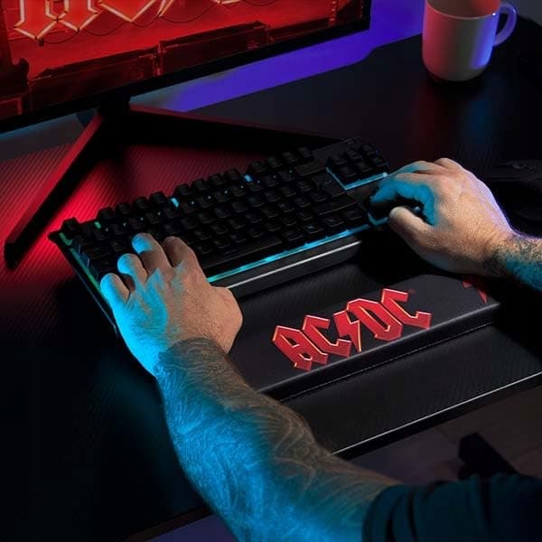 Subsonic AC/DC Wrist Rest – Memory Foam, Ergonomic Design – Licensed AC/DC