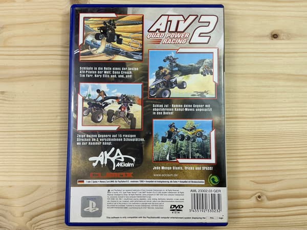 ATV 2 QUAD POWER RACING disc – in excellent condition, complete PS2 set
