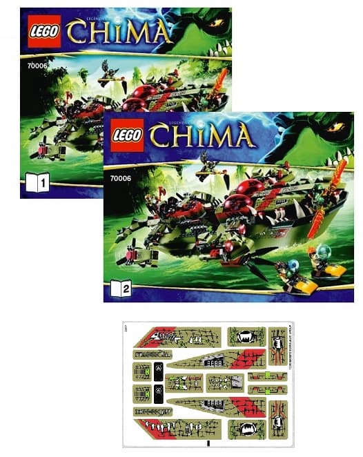 LEGO INSTRUCTIONS + STICKERS: CHIMA Cragger's Command Ship 70006, 2013