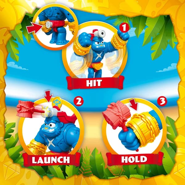 MOVING GORILLA FIGURINE WITH VERTICAL STRIKES AND A COIN THAT UNLOCKS ITS POWERS