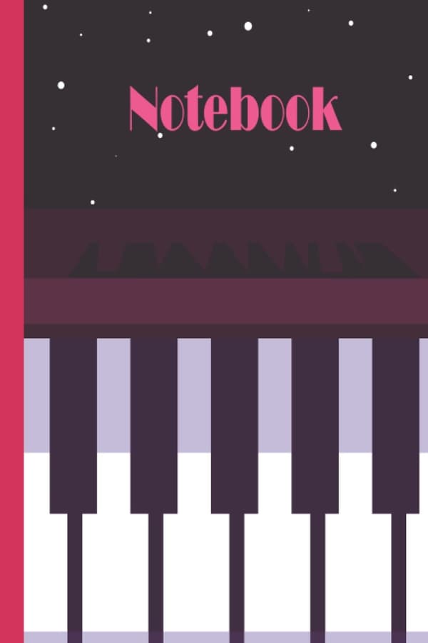 Piano Notebook: Piano Notebook – Wide-ruled, lined paper notebook for school,
