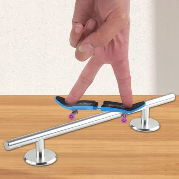 Fingerboard Round Rail Prop Fingerboard Deck Gift Silver Fingerpicks