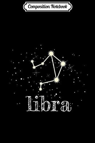 Composition Notebook: Libra Constellation with Star Background Zodiac Journal