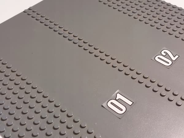 LEGO 32x32 Plate 30225c01pb04, dark bluish grey
