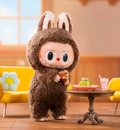 ORIGINAL LABUBU POP MART Exciting Macaron Chestnut Cocoa Secret - keyring
