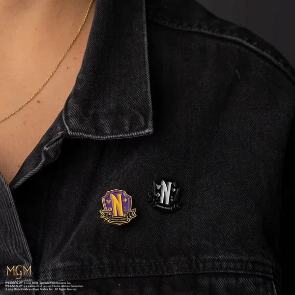 Nevermore badges, 2 pieces, Wednesday