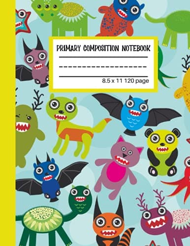 Primary Composition Notebook: Primary Story Journal, Dotted Midline with Pi
