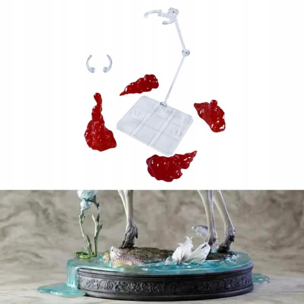 Models with a smoke effect for articulated dolls – Realistic red diorama scene