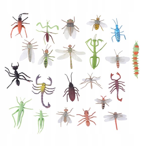 22 PLASTIC TOYS – COLOURFUL ARTIFICIAL INSECT MODELS FOR CHILDREN