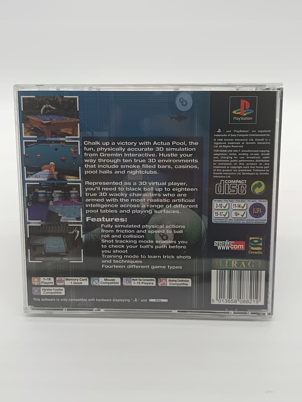 ACTUA POOL SONY PLAYSTATION (PSX) NEW REPLACEMENT BOX