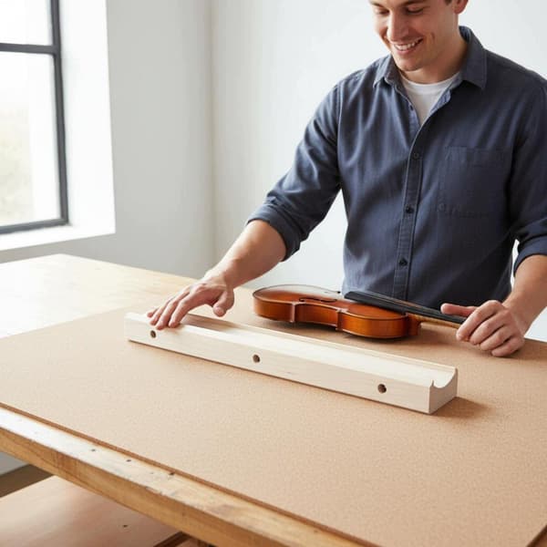 A curved and straight double-sided string that supports the fingerboard
