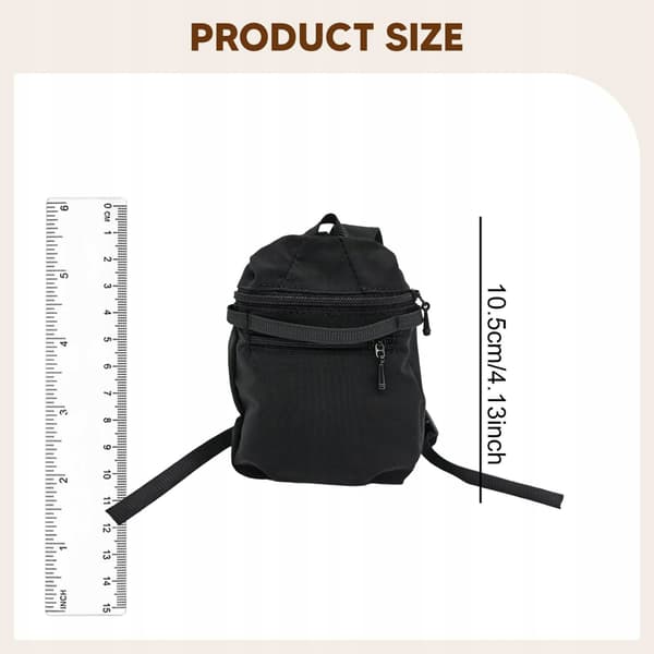 1:6 Action Figure Bag Backpack Mini Fabric Trendy Doll Costume Black