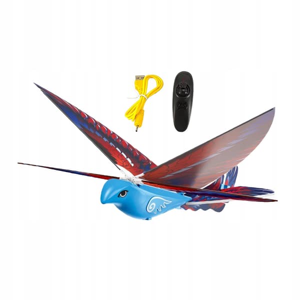 Remote-controlled flying bird toy – RC toy – Unique, realistic, flapping-wing, blue