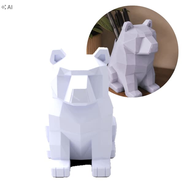 LOW-POLY BEAR FIGURINE – SITTING DECORATION – MANY COLOURS
