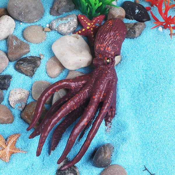 Squid Model Toy: Realistic marine animal figures for learning; Educational props