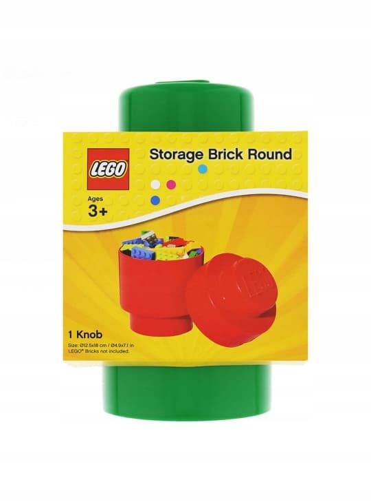 Round LEGO Brick 1 container (Green) (40 NHG