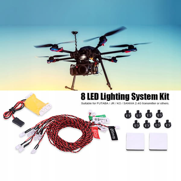 SET OF 8 LED LIGHTING SYSTEMS – FLASHING LIGHT SIMULATION