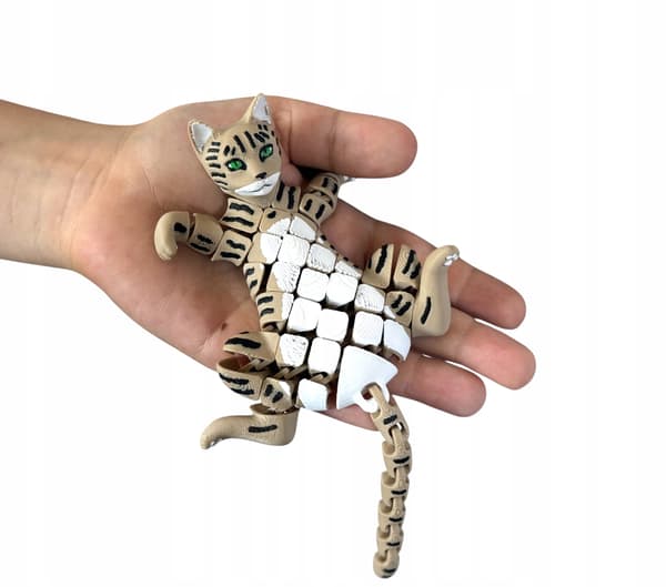 Kitten, 3D cat – movable, segmented figurine, stress-relief toy, novelty item
