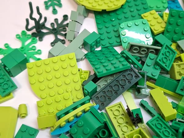 Lego Mix Bricks – GREEN bricks, 0.8 kg (800 g), various shades