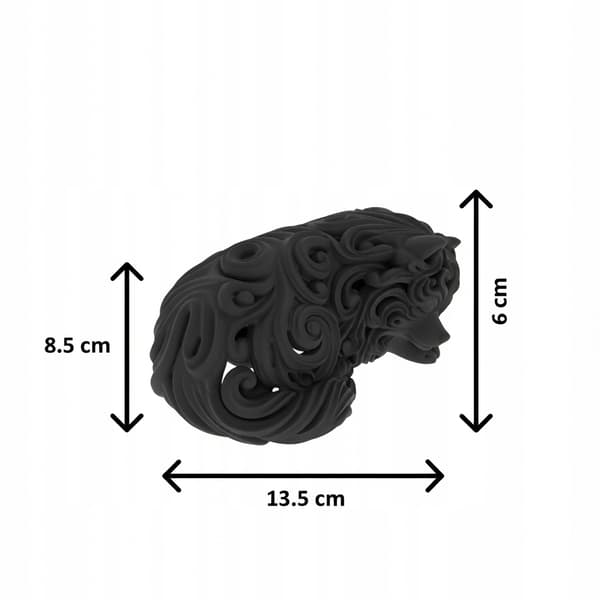 DECORATIVE FIGURINE: SLEEPING POMERANIAN, OPENWORK, VARIOUS COLOURS