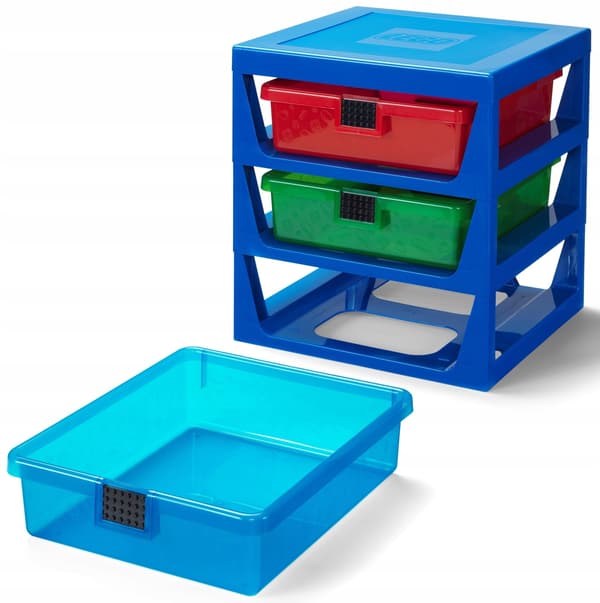 LEGO Organiser with three drawers – Blue Drawer Unit