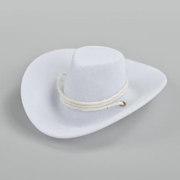 1:6 Cowboy Hat – Mini Western Hat – Props – Pretend Play – Mini Cap Model – White