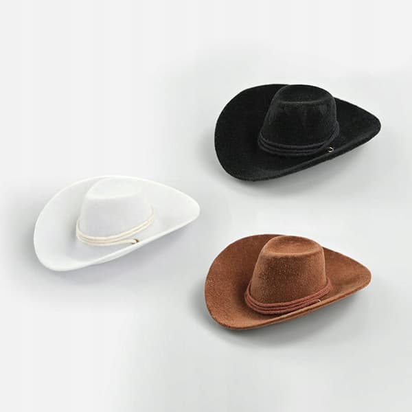 1:6 Cowboy Hat – Mini Western Hat – Props – Pretend Play – Mini Hat – Brown Model